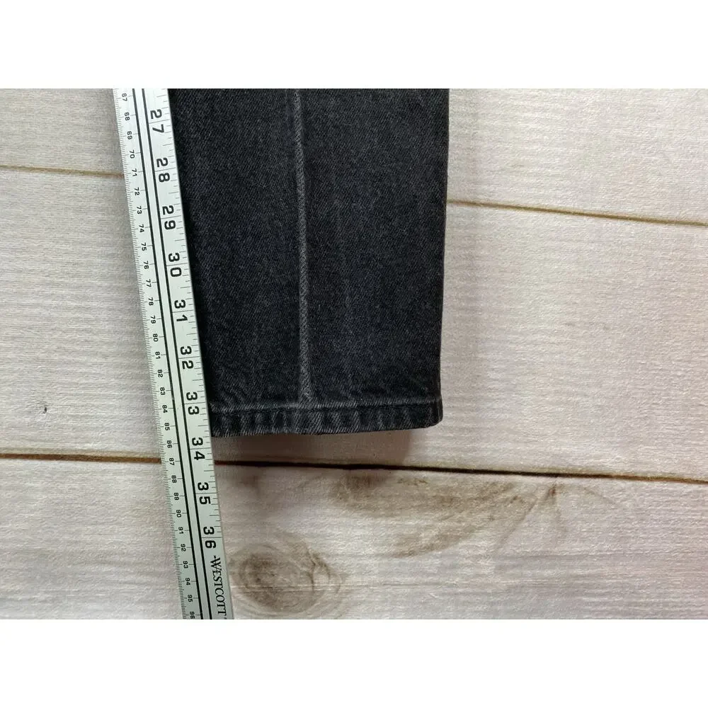 Vtg USA Roper Jeans 3/4 High Wasited Denim Black Bareback Rodeo Riding Buttons